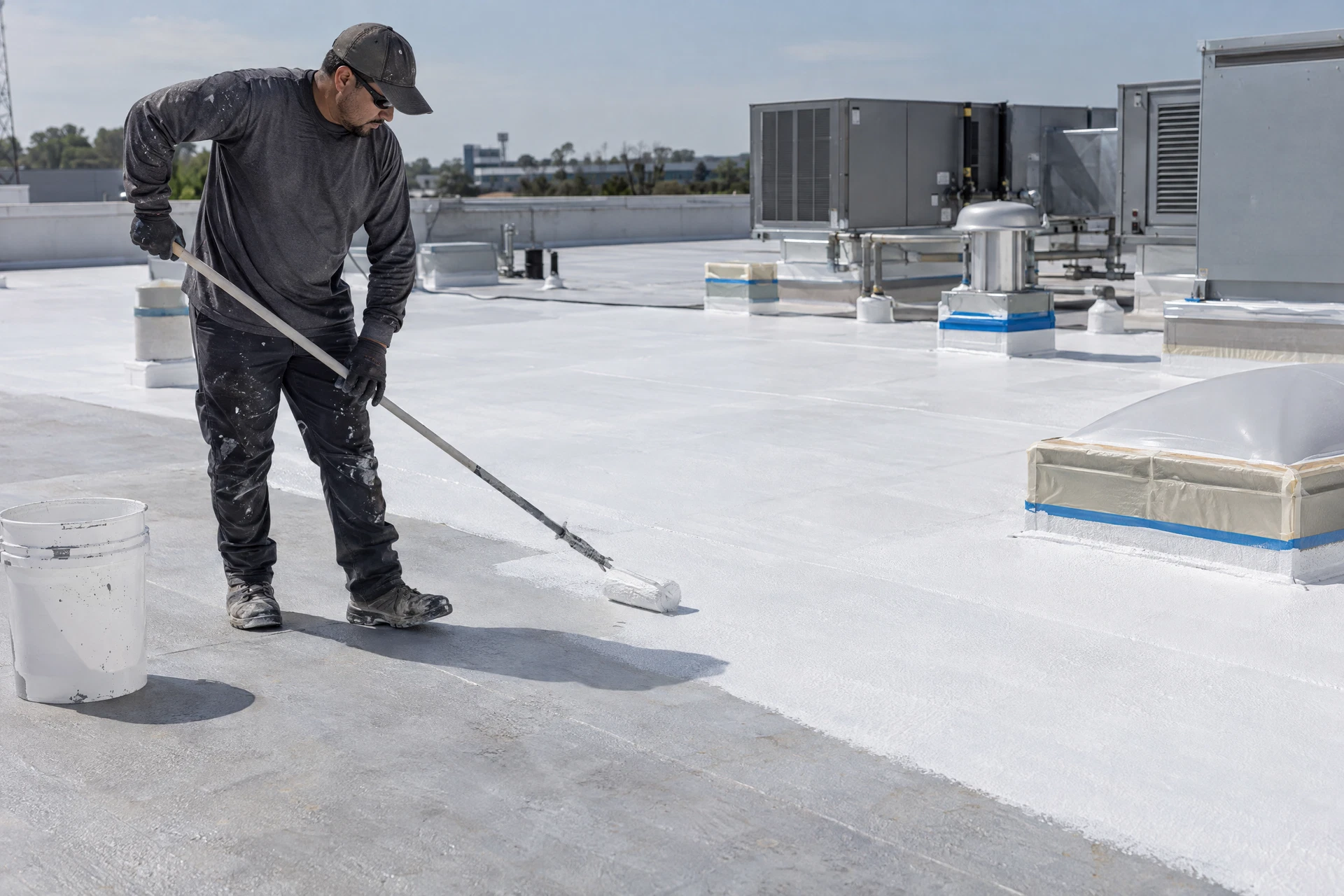 Commercial roofing detail for Acrylic Roof Coating