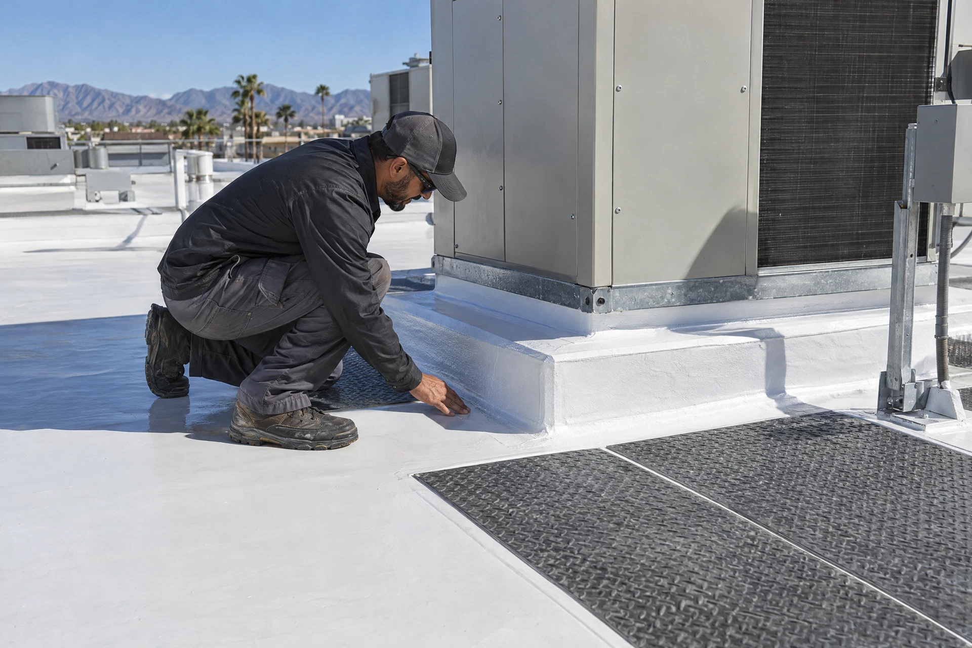 Commercial roof detail inspection